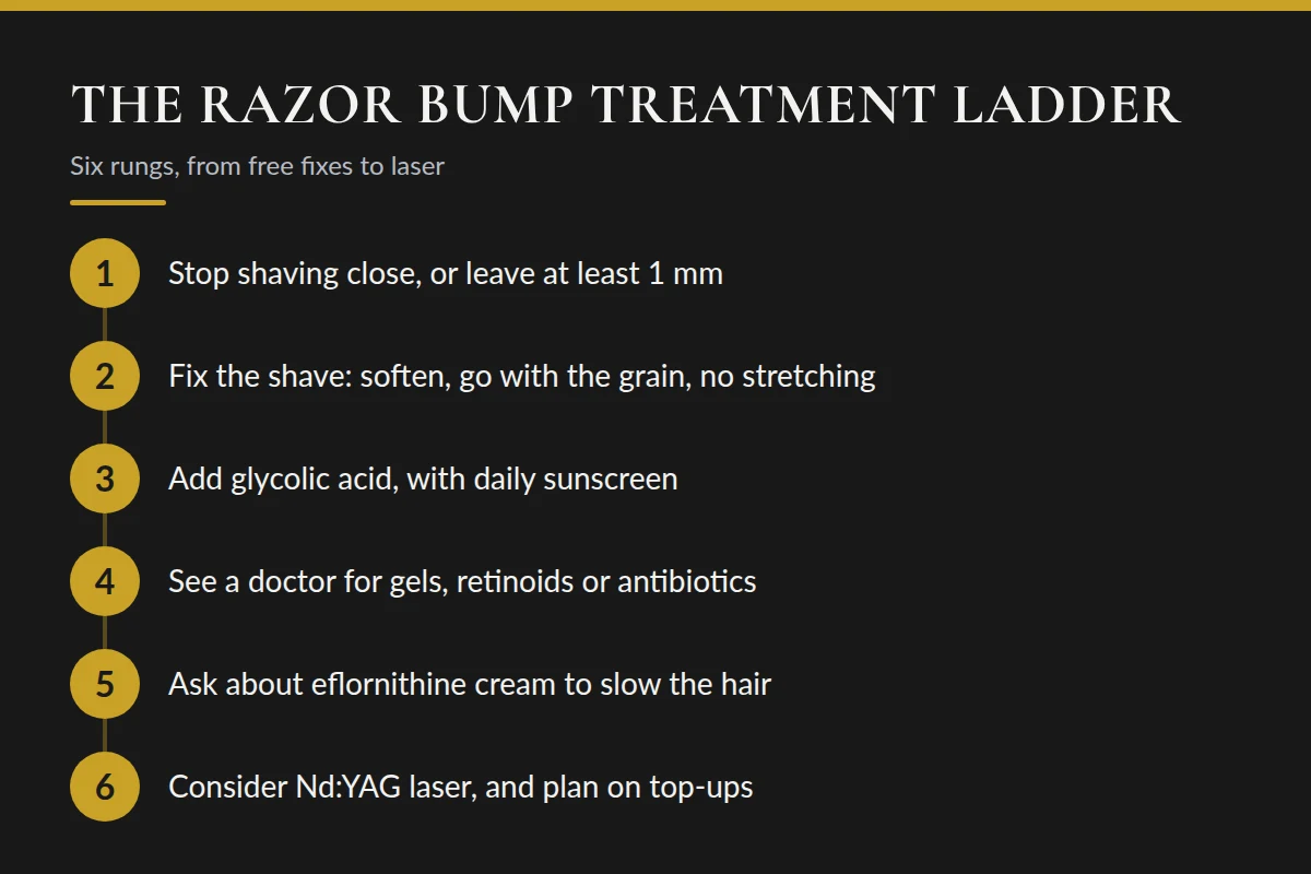Summary card: The Razor Bump Treatment Ladder